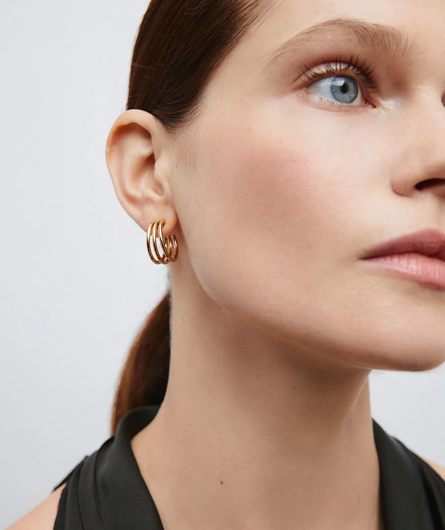 Detalle Pendientes Semiluna Oro